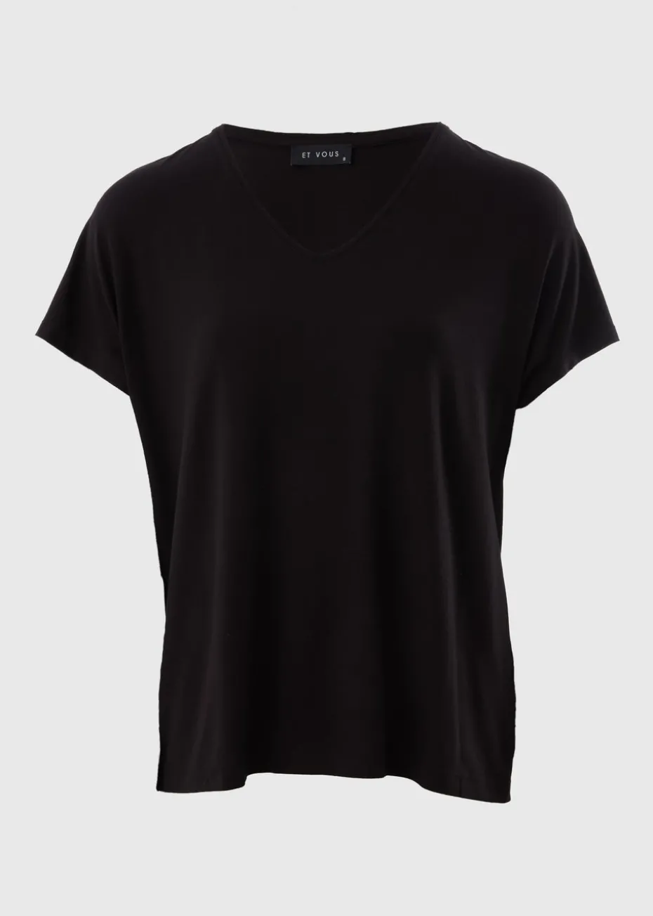 Et Vous Black V-Neck T-Shirt