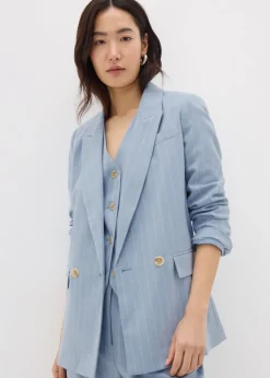 Et Vous Blue Pinstripe Blazer