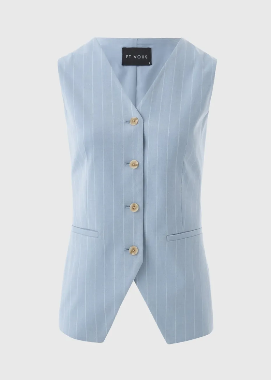 Et Vous Blue Pinstripe Waistcoat
