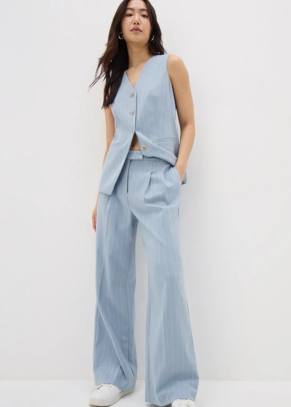 Et Vous Blue Pinstripe Waistcoat