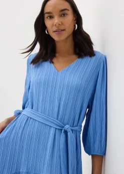 Et Vous Blue Textured Midaxi Dress