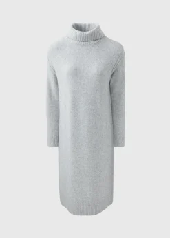 Et Vous Grey Roll Neck Knit Midi Dress