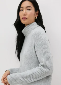 Et Vous Grey Roll Neck Knit Midi Dress