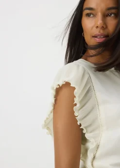 Et Vous Ivory Frill Sleeve T-Shirt