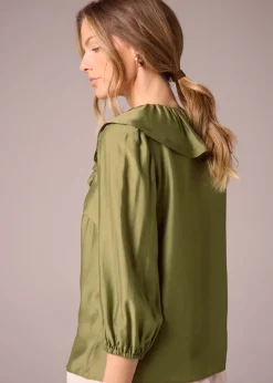 Et Vous Khaki Frill Blouse