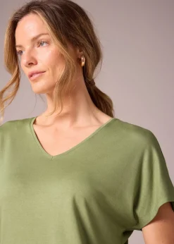 Et Vous Khaki V-Neck Top