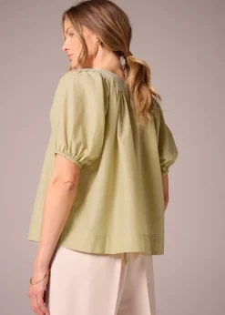 Et Vous Lime Embroidered Blouse