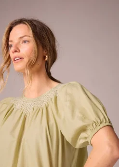 Et Vous Lime Embroidered Blouse