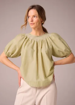 Et Vous Lime Embroidered Blouse