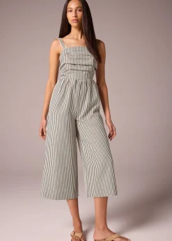 Et Vous Monochrome Stripe Textured Jumpsuit