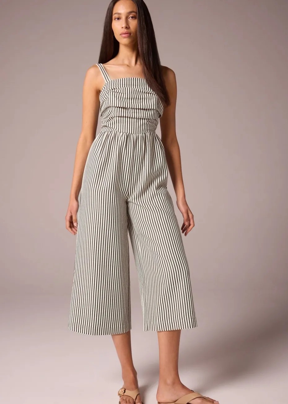 Et Vous Monochrome Stripe Textured Jumpsuit