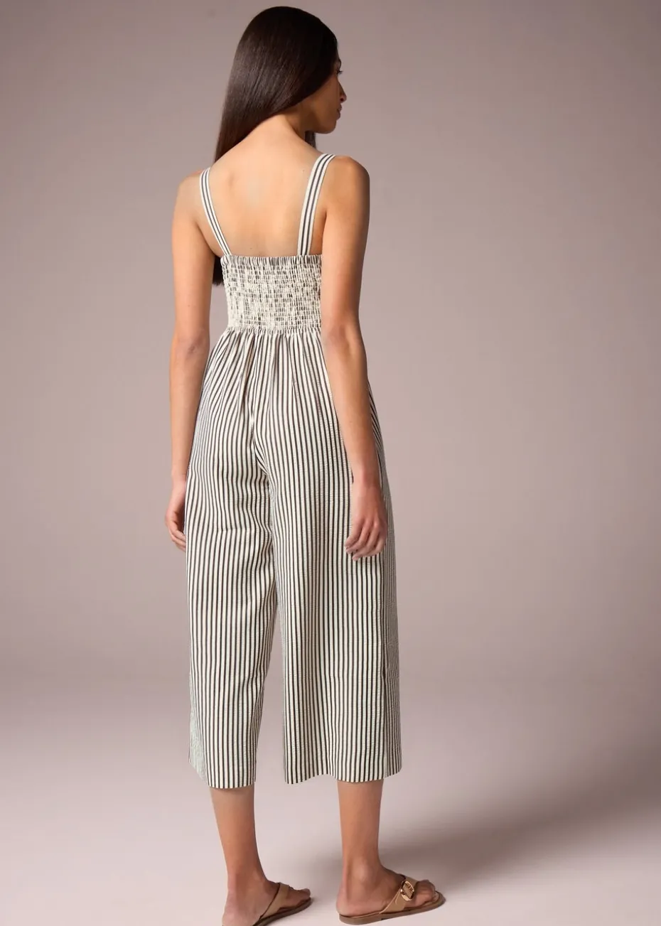 Et Vous Monochrome Stripe Textured Jumpsuit