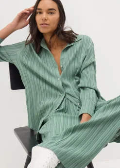 Et Vous Sage Green Textured Co Ord Shirt