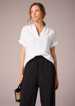 Et Vous White Popover Blouse