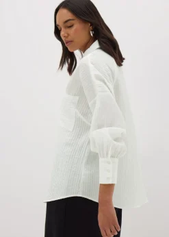 Et Vous White Textured Shirt