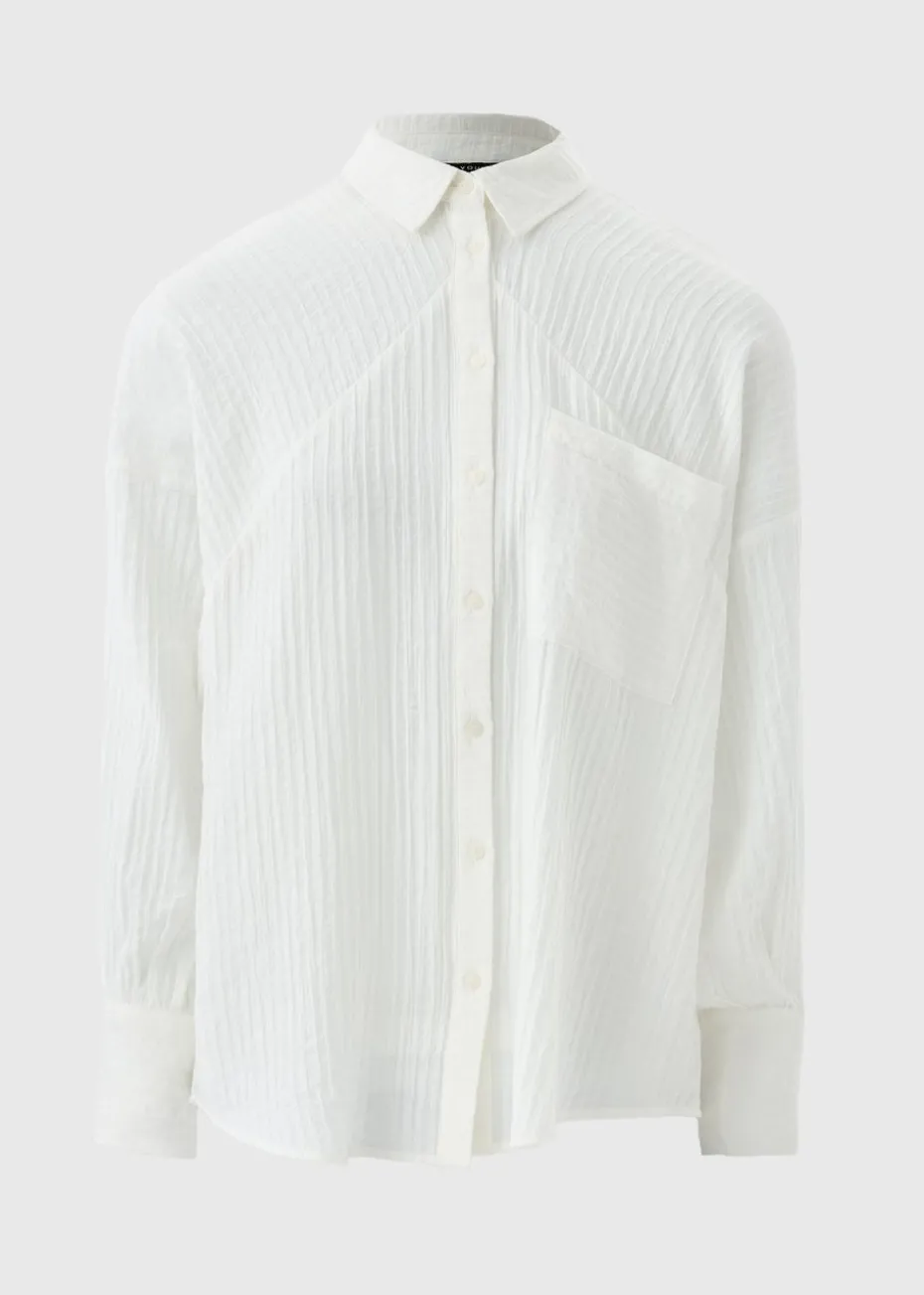 Et Vous White Textured Shirt