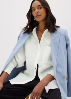 Et Vous White Textured Shirt