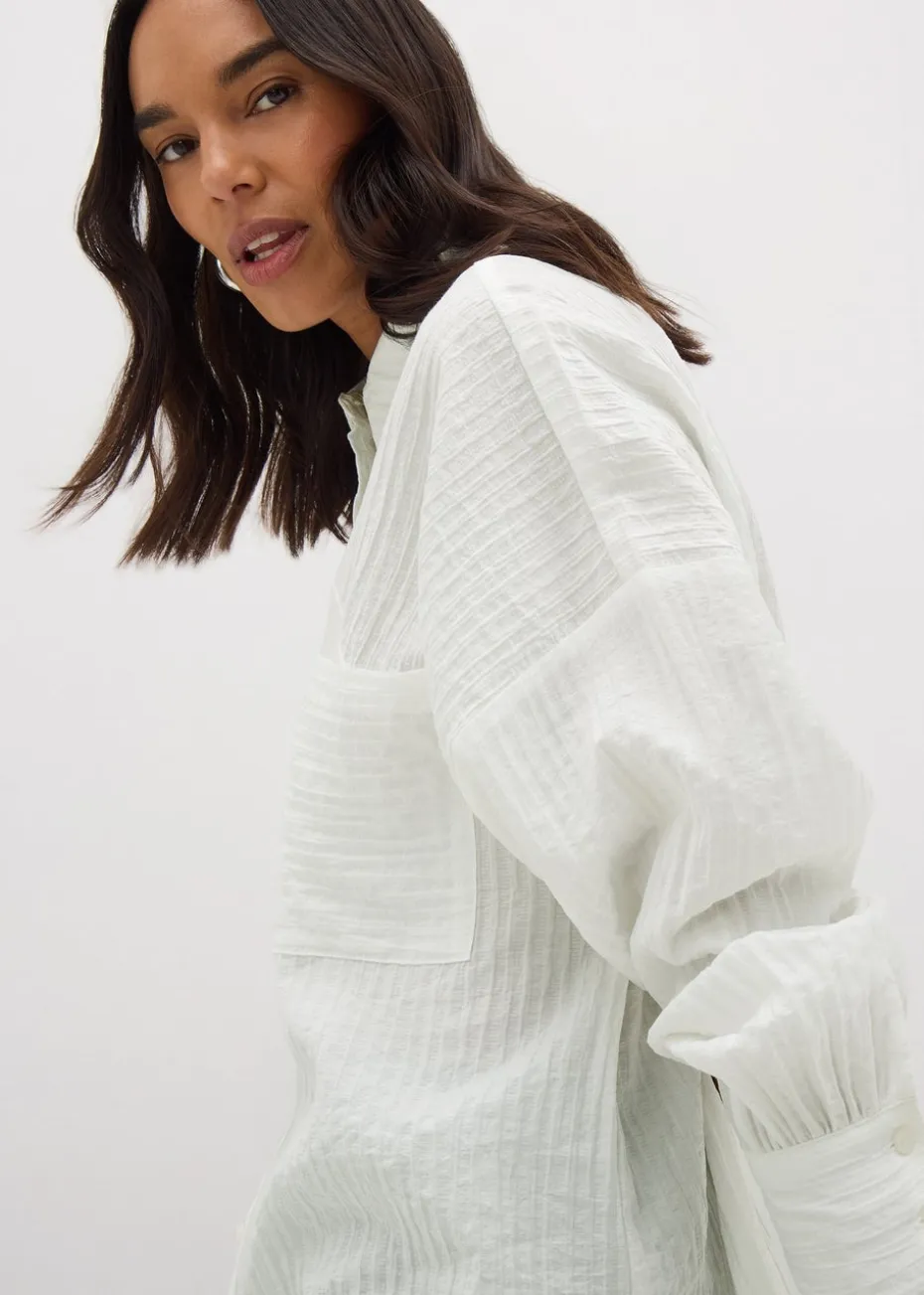 Et Vous White Textured Shirt