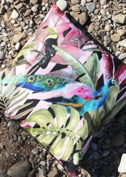 Evans Lichfield Toucan & Peacock Outdoor Filled Cushion (43cm x 43cm x 8cm)