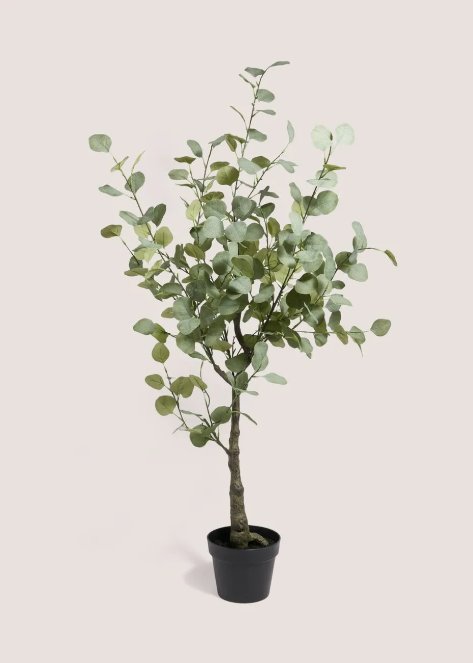Faux Eucalyptus Tree In Black Pot