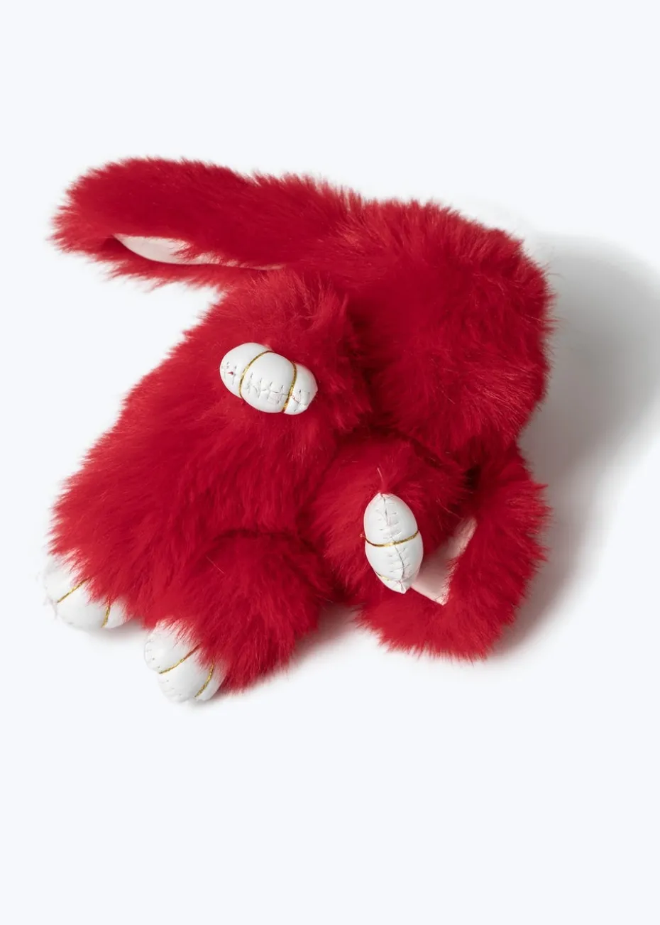 Flitzy Back To School Red Bunny Keychain