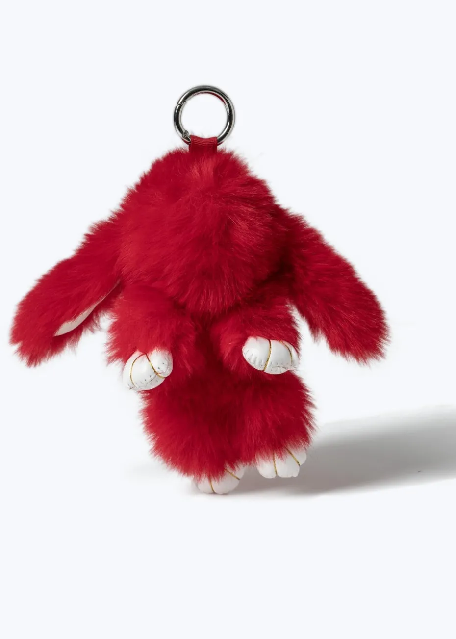 Flitzy Back To School Red Bunny Keychain