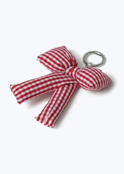 Flitzy Back To School Red Gingham Bow Keyring