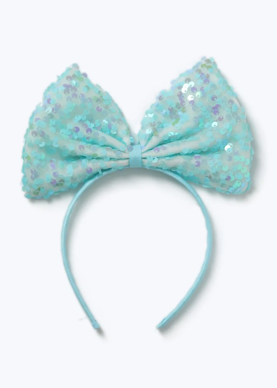Flitzy Blue Sequin Bow Headband