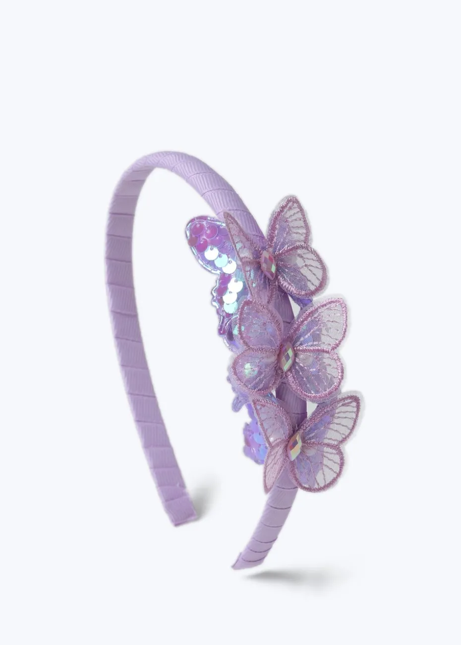 Flitzy Purple Butterfly Headband