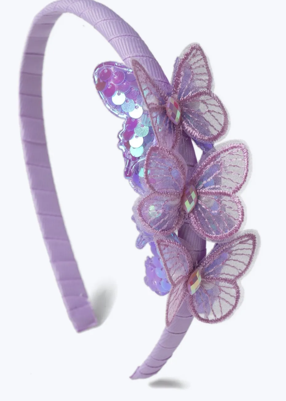 Flitzy Purple Butterfly Headband