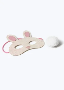 Flitzy White Easter Bunny Mask & Tail Set