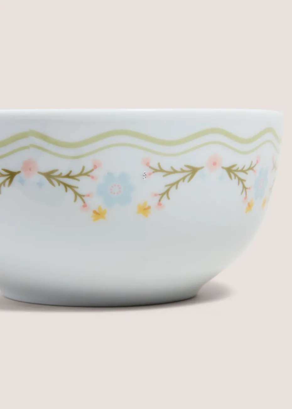 Folk Rabbit Cereal Bowl