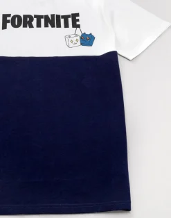 Fortnite Kids Colour Block Logo White T-Shirt (11-16 Yrs)