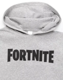 Fortnite Logo Kids Grey Hoodie (11-16 Yrs)