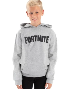 Fortnite Logo Kids Grey Hoodie (11-16 Yrs)