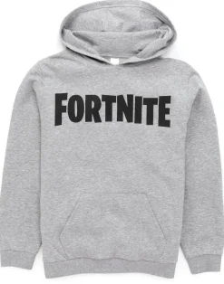 Fortnite Logo Kids Grey Hoodie (11-16 Yrs)