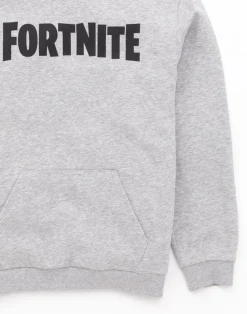 Fortnite Logo Kids Grey Hoodie (11-16 Yrs)