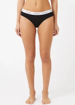 French Connection Black 7 Pack Cotton Ladies Thongs