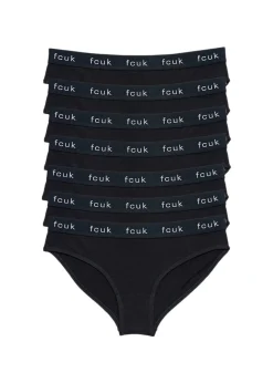 French Connection Black 7 Pack Cotton Ladies Briefs