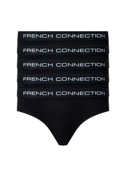 French Connection Black 5 Pack Cotton French Connection Ladies Briefs