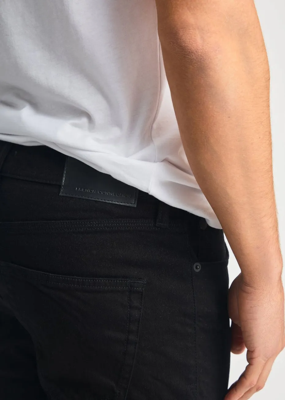 French Connection Black Cotton Slim Fit Stretch Jeans