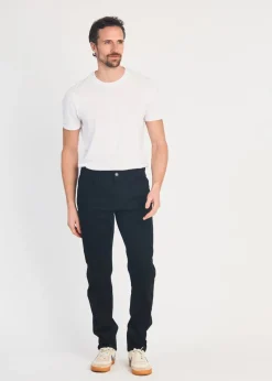 French Connection Black Cotton Five-Pocket Chino Trousers