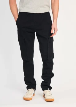 French Connection Black Cotton Relaxed Fit Turn Up Cargo Trousers