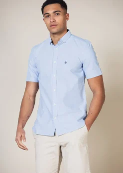 French Connection Blue 2 Pack Cotton Short Sleeve Oxford Shirts