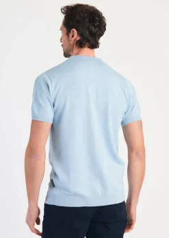 French Connection Blue 1/2 Zip Short Sleeve Polo Shirt