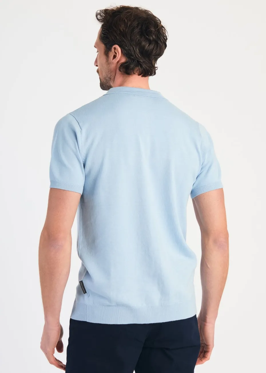 French Connection Blue 1/2 Zip Short Sleeve Polo Shirt