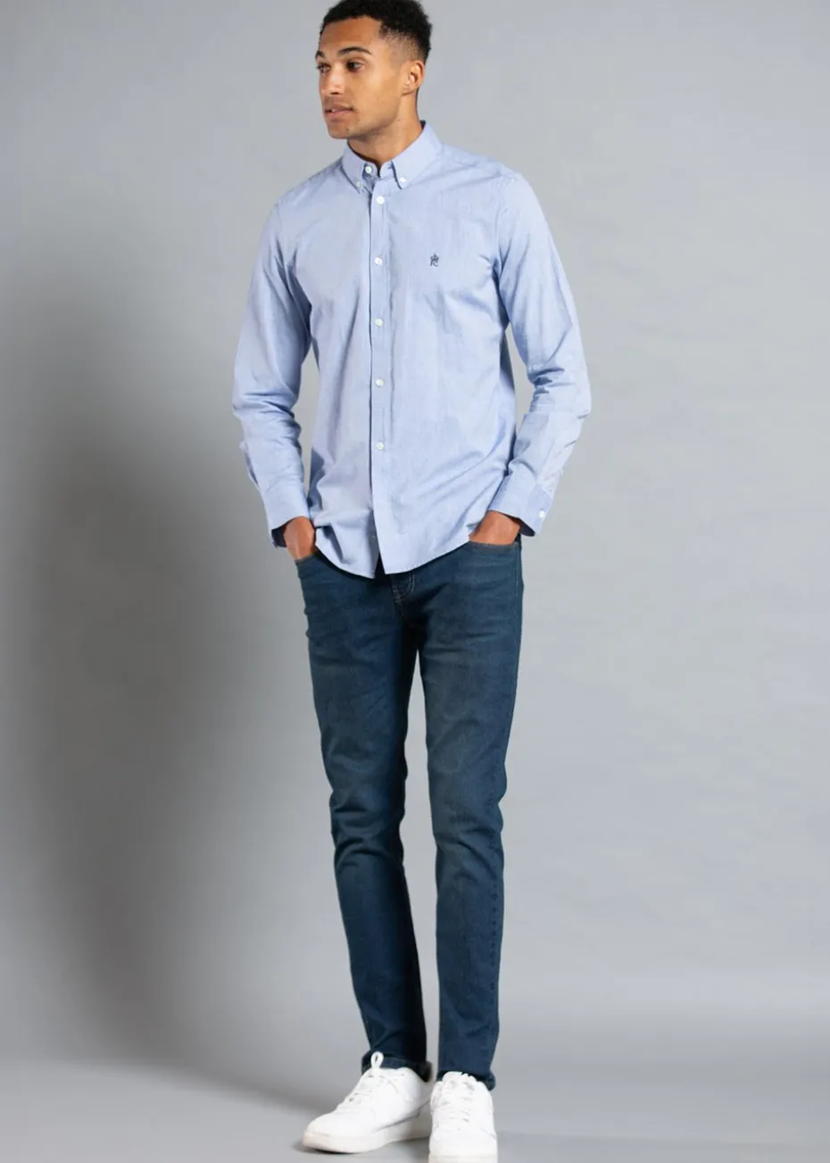 French Connection Blue Cotton Long Sleeve Oxford Shirt
