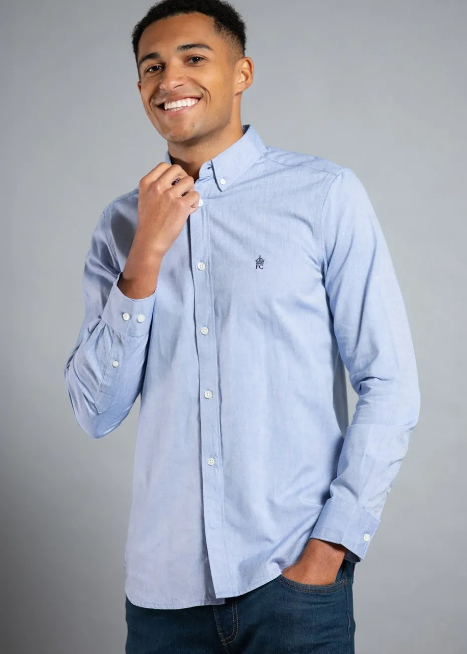 French Connection Blue Cotton Long Sleeve Oxford Shirt
