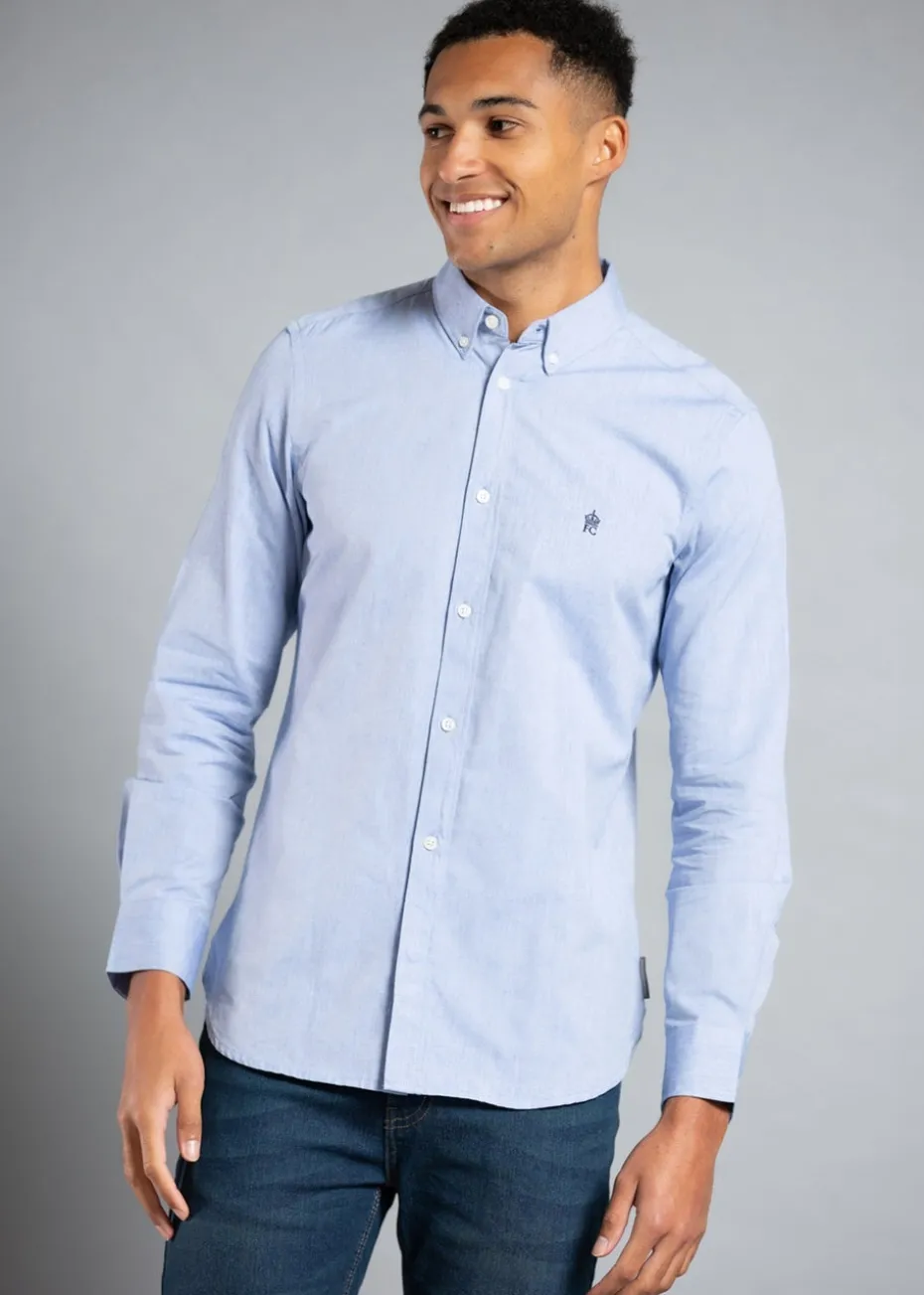 French Connection Blue Cotton Long Sleeve Oxford Shirt