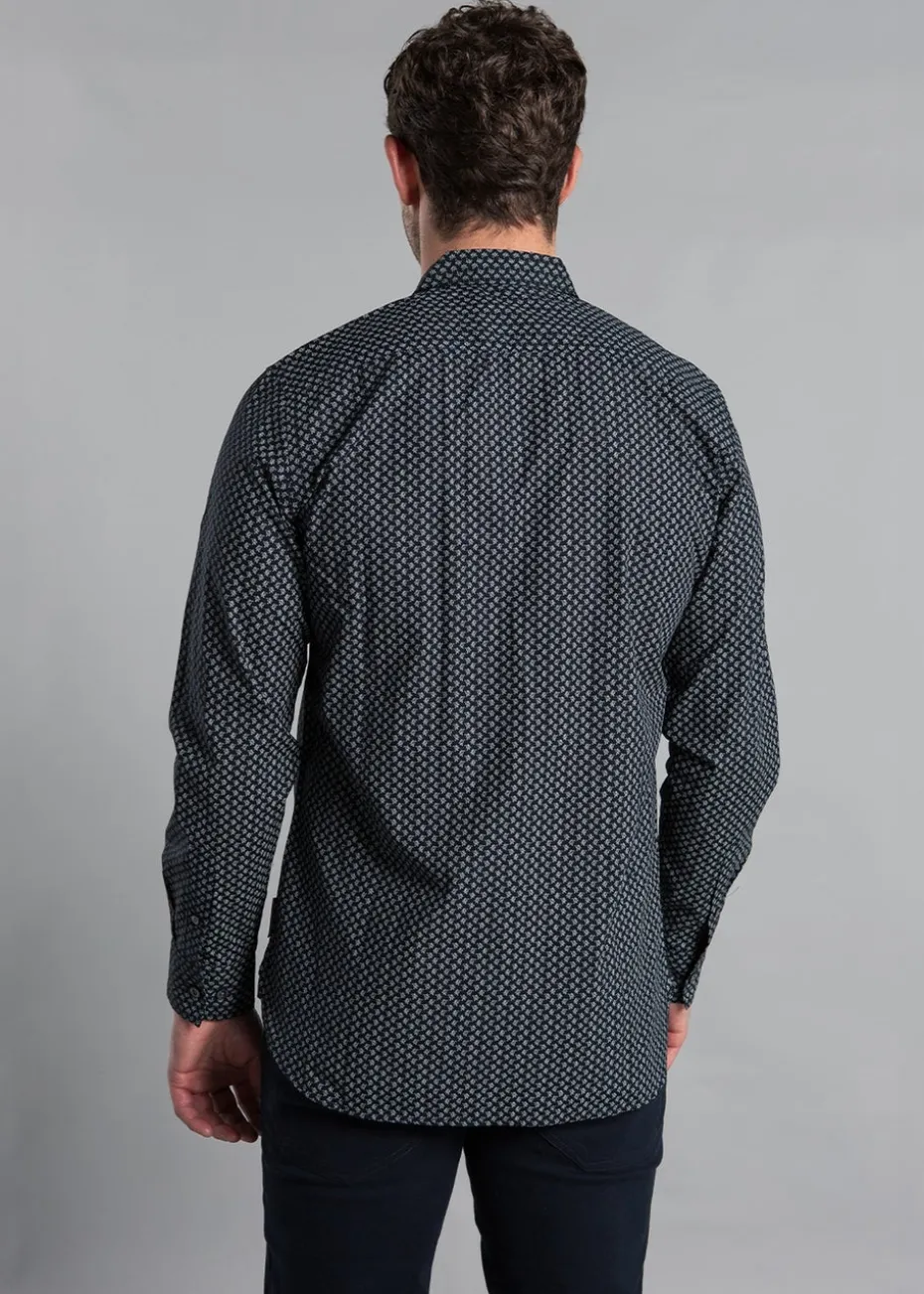 French Connection Blue Cotton Long Sleeve Floral Shirt